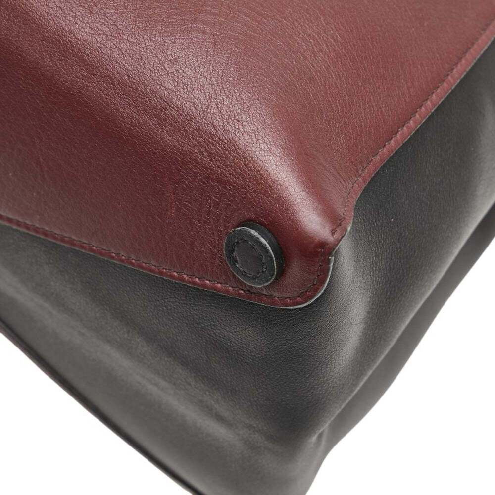 Prada handbag in wine red and black leather for women. - Picture 5 of 15
